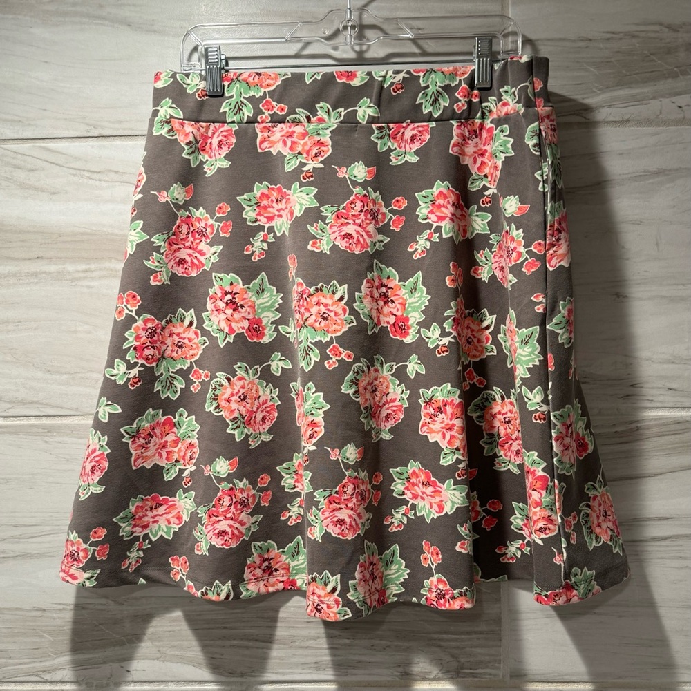 Matilda Jane Floral Cheryl Skater Flare Skirt With Pockets Size Large - Picture 3 of 8